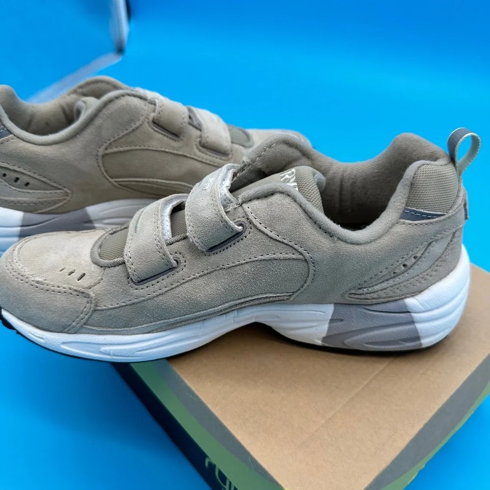 Ryka Sportwalker‎ 3 hook and loop Beige Leather Walking Shoes Womens 8.5